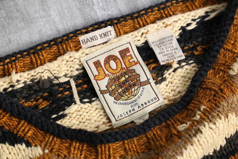 1990s cotton wool roll neck hand knit
