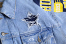 ''Re:make'' sweat docking design denim jacket