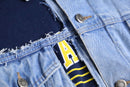 ''Re:make'' sweat docking design denim jacket