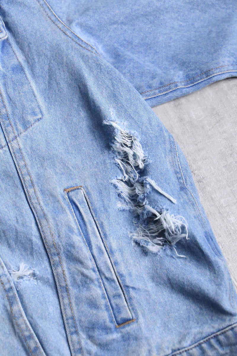 ''Re:make'' sweat docking design denim jacket