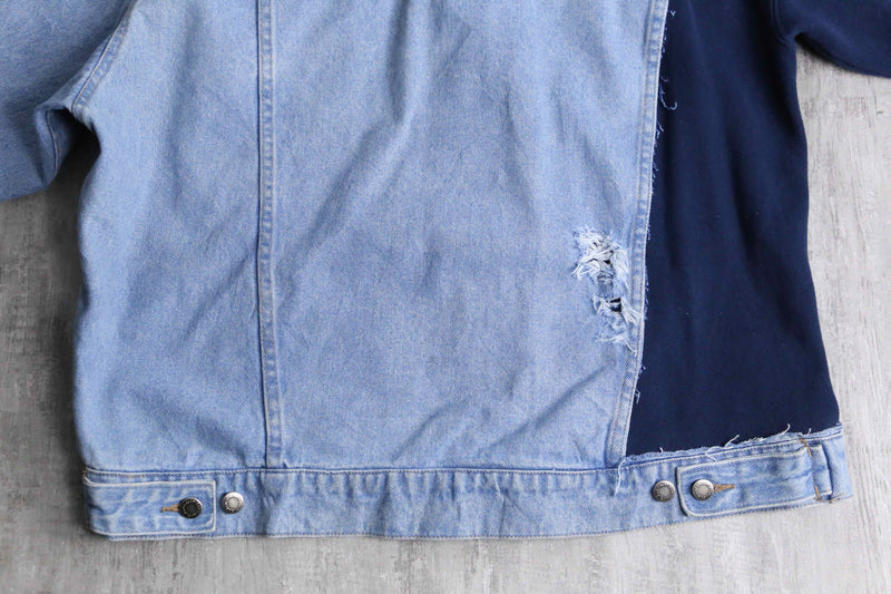 ''Re:make'' sweat docking design denim jacket