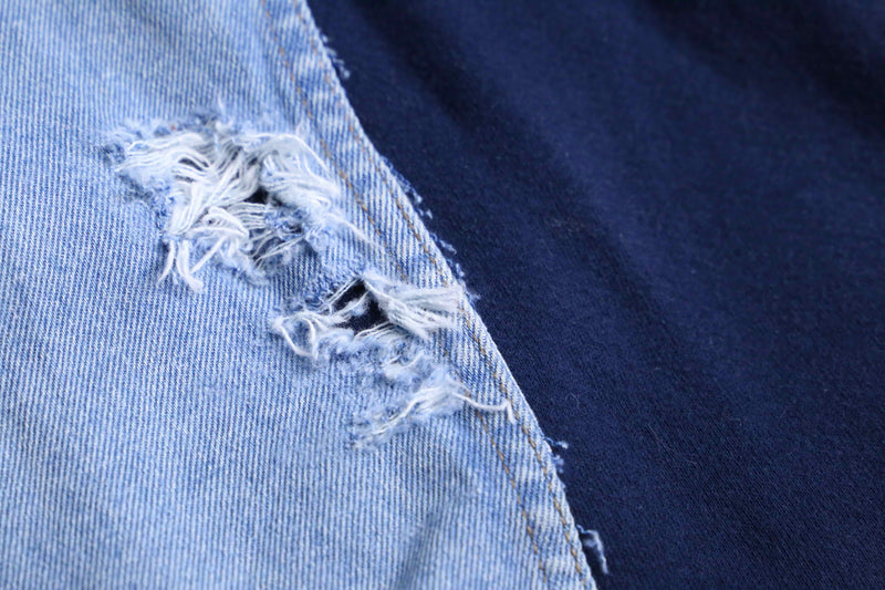 ''Re:make'' sweat docking design denim jacket