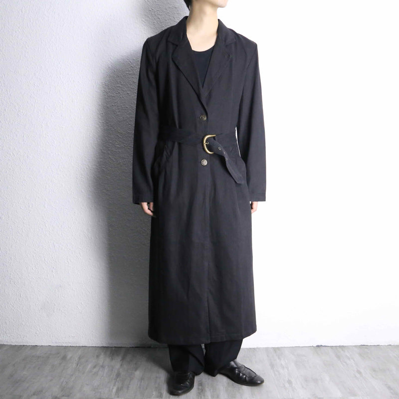 black cotton single chester coat