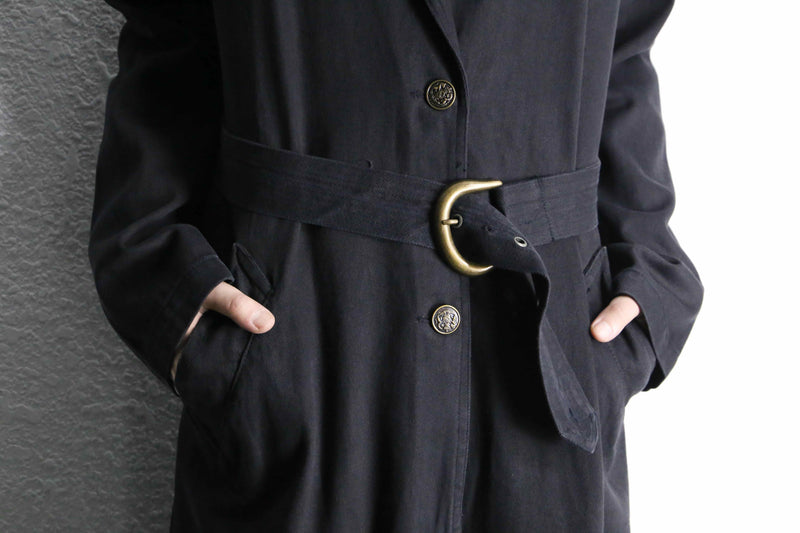 black cotton single chester coat