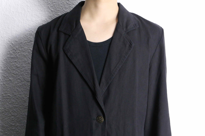 black cotton single chester coat