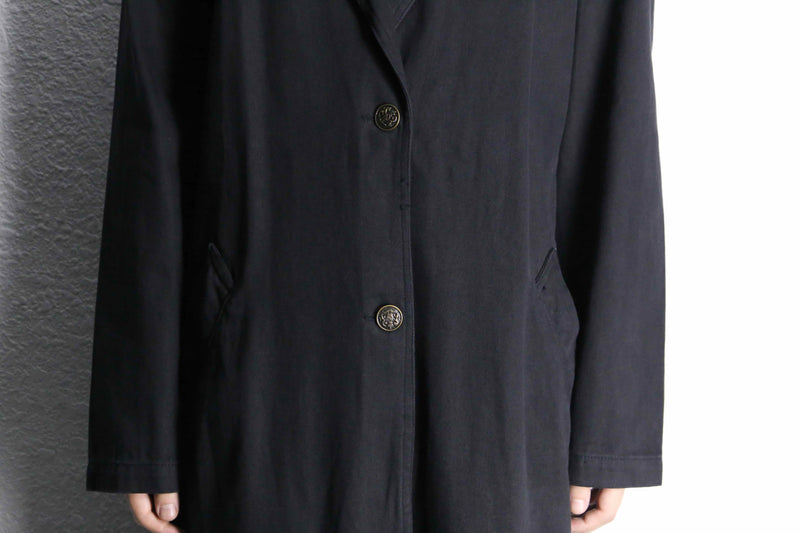black cotton single chester coat