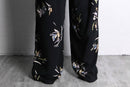 flower design 2tuck easy pants