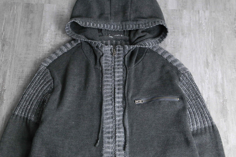 2tone switch design zip up hoodie