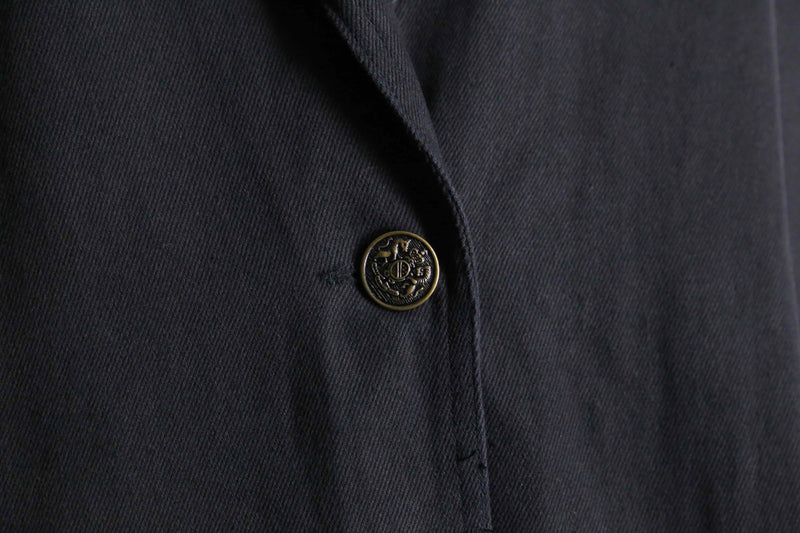 black cotton single chester coat