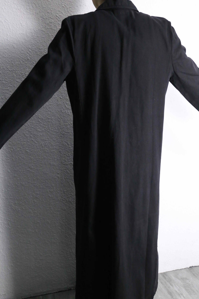 black cotton single chester coat