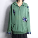 "Re:make" check design loose silhouette hoodie