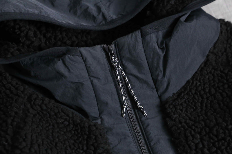 2000s NIKE nylon switch boa fleece half zip parka