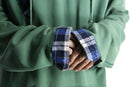 "Re:make" check design loose silhouette hoodie