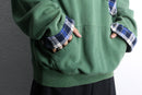 "Re:make" check design loose silhouette hoodie
