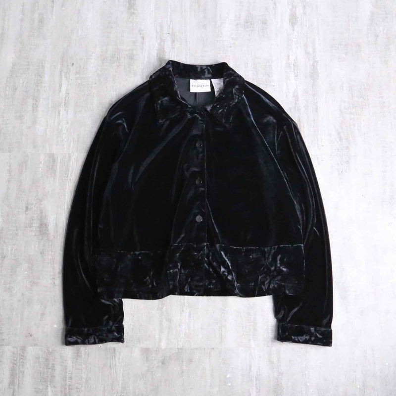 black color velour short jacket