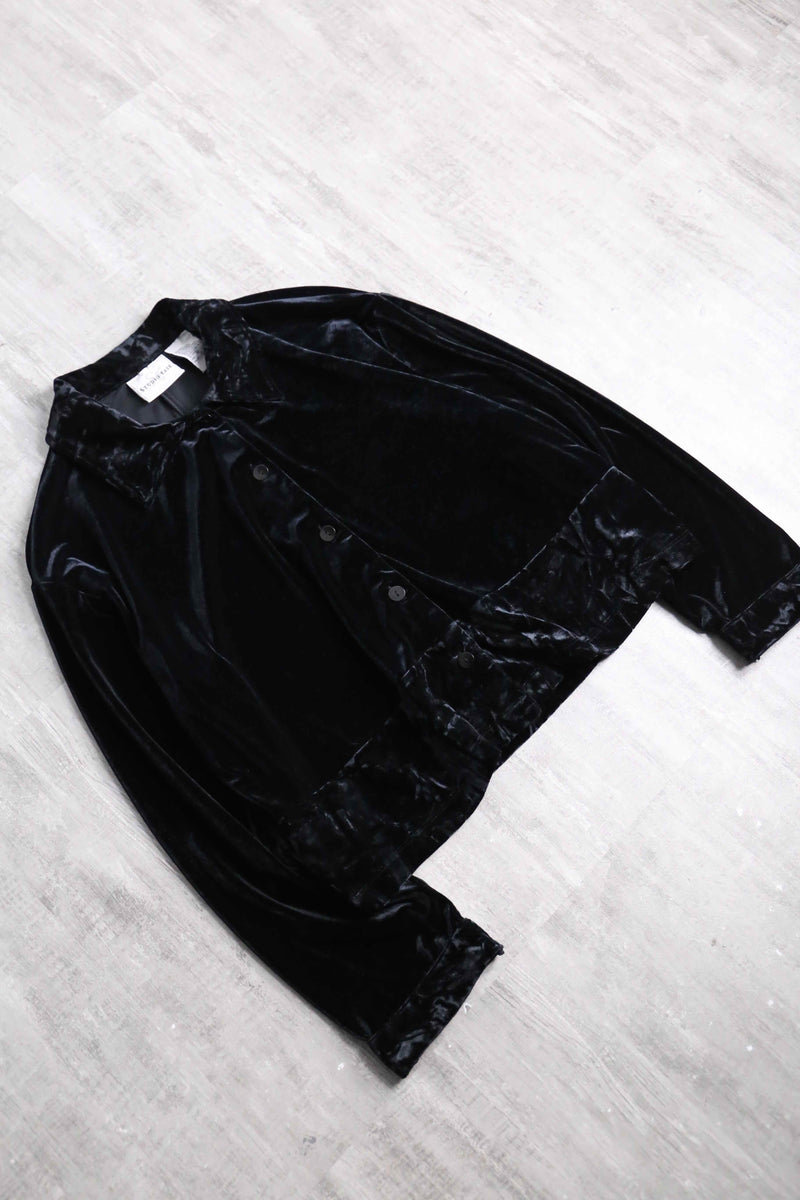 black color velour short jacket