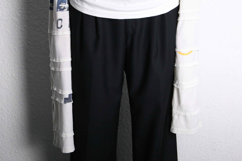 "Re:make" Orcinus orca design layered sleeve white Tee