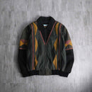 1990s color switch zip-up suede leather jacket