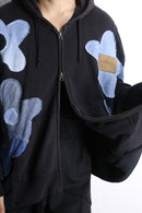 "Re:make" docking flower zip hoodie