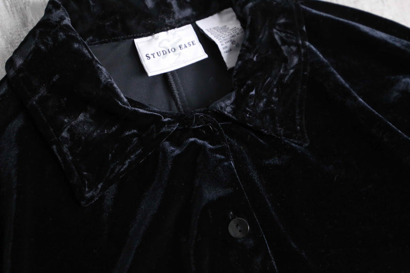 black color velour short jacket