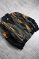 1990s color switch zip-up suede leather jacket