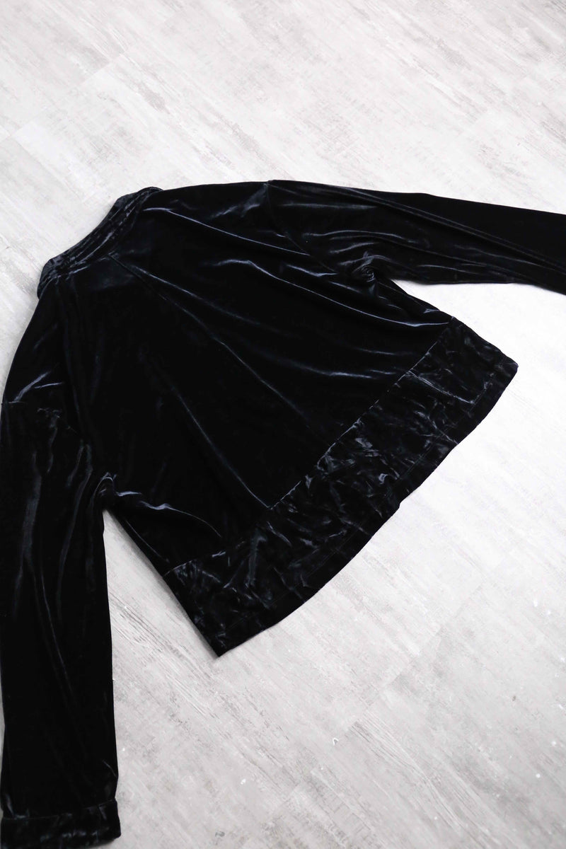 black color velour short jacket
