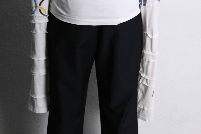 "Re:make" Orcinus orca design layered sleeve white Tee