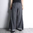 "Re:make" gray check double docking flare slacks
