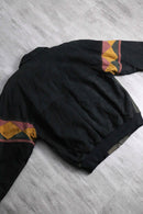 1990s color switch zip-up suede leather jacket