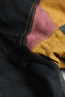 1990s color switch zip-up suede leather jacket