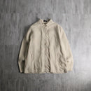 1990s zip up stand collar linen jacket