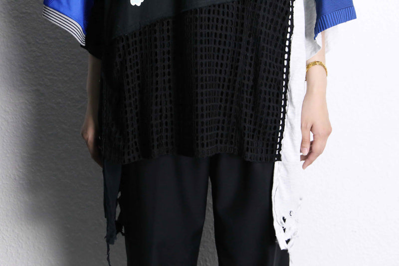 "Re:make" destroy&stitch design docking wide Tee