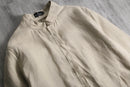 1990s zip up stand collar linen jacket