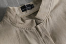 1990s zip up stand collar linen jacket