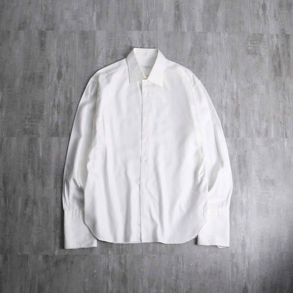 Ermenegildo Zegna cotton herringbone double cuff dress shirt "SU MISURA"