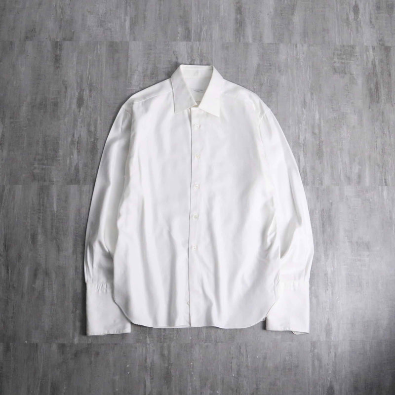 Ermenegildo Zegna cotton herringbone double cuff dress shirt "SU MISURA"