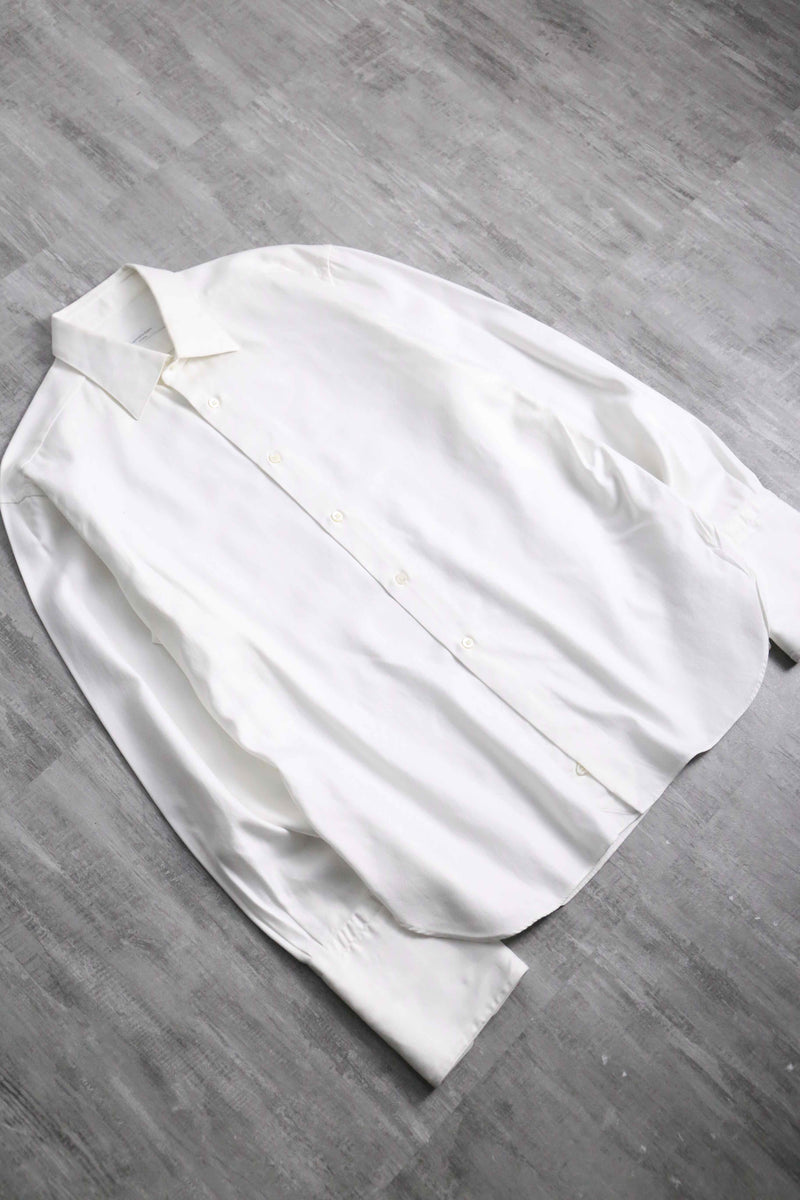 Ermenegildo Zegna cotton herringbone double cuff dress shirt "SU MISURA"
