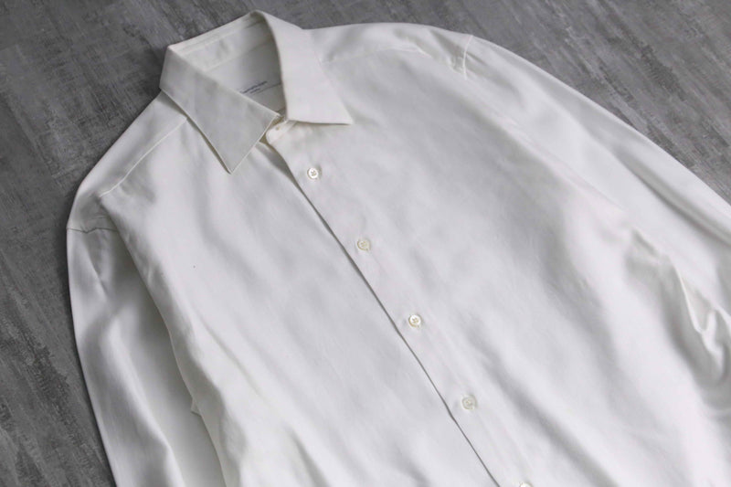 Ermenegildo Zegna cotton herringbone double cuff dress shirt "SU MISURA"