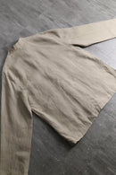1990s zip up stand collar linen jacket