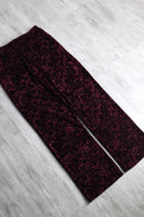 velour flower pattern wine  red easy pants