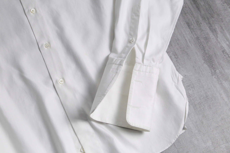 Ermenegildo Zegna cotton herringbone double cuff dress shirt "SU MISURA"