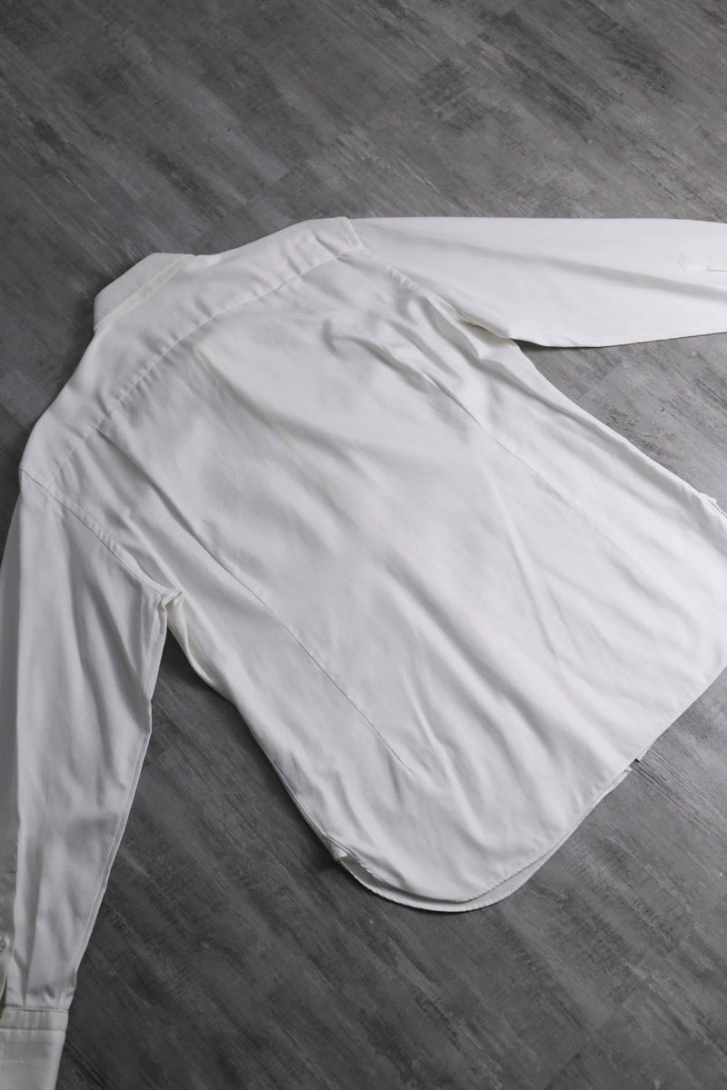Ermenegildo Zegna cotton herringbone double cuff dress shirt "SU MISURA"