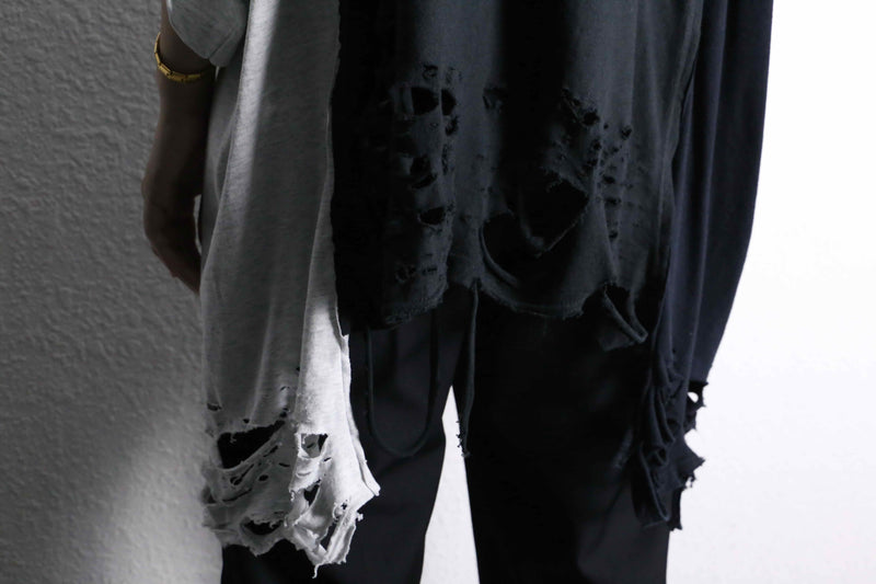 "Re:make" destroy&stitch design docking wide Tee
