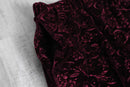 velour flower pattern wine  red easy pants