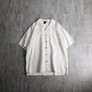 1990s silk × linen open collar shirt