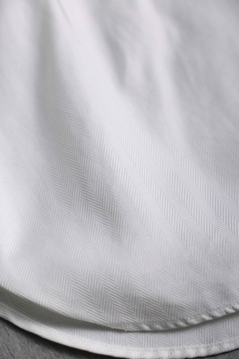 Ermenegildo Zegna cotton herringbone double cuff dress shirt "SU MISURA"