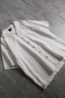 1990s silk × linen open collar shirt