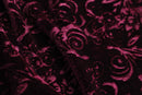 velour flower pattern wine  red easy pants