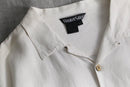 1990s silk × linen open collar shirt