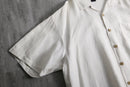 1990s silk × linen open collar shirt
